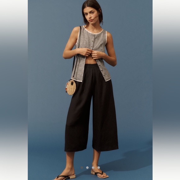 Anthropologie Pants - Anthropologie by Anthropologie Culotte Linen Trousers Black NWT